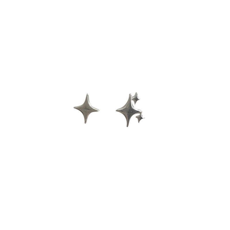 Wholesale 925 Silver Pin Four Pointed Star Copper Earrings